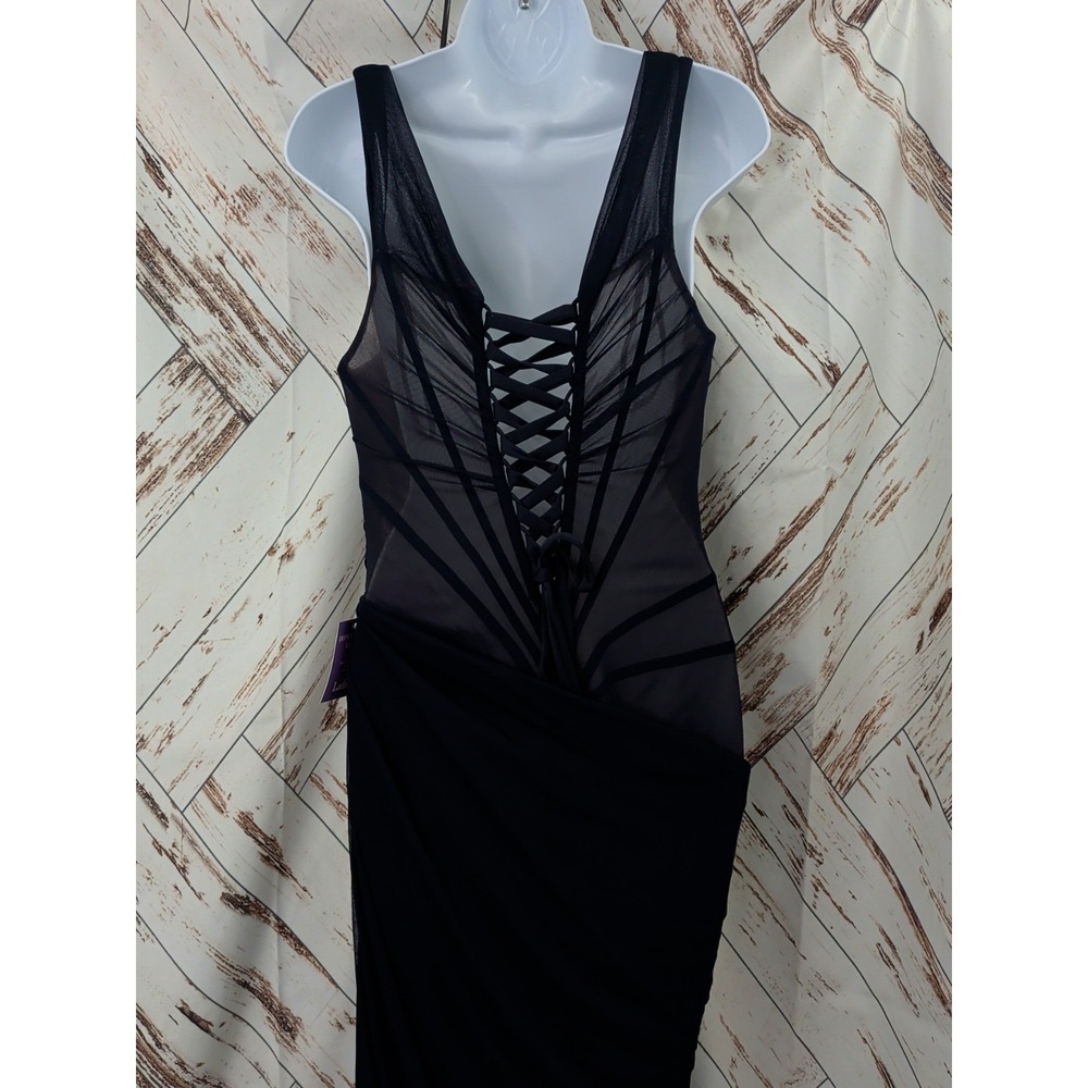 Ladivine CD387 - Versatile Neckline Ruched Evening Gown - Picture 7 of 13
